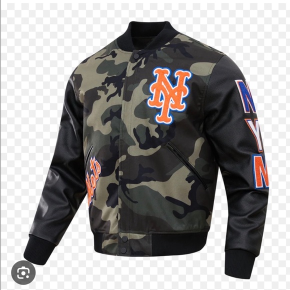 Brand new Mets Camo jacket, black leather sleeves new- sold out! - Picture 1 of 3